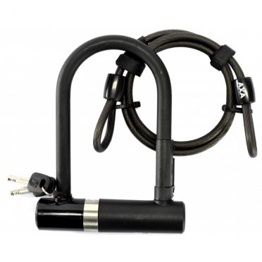 AXA - Newton Mini U Lock + 1 M Steel Cable Combo