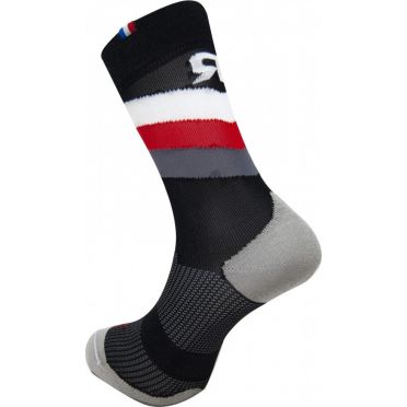 Rafa'L - Classico - Stripes - Black White Red - Cycling Socks